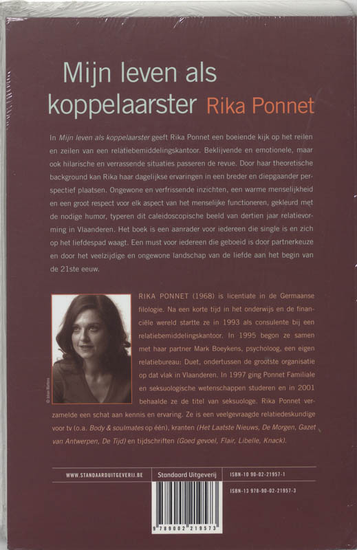 Achterkant van Mijn leven als koppelaarster