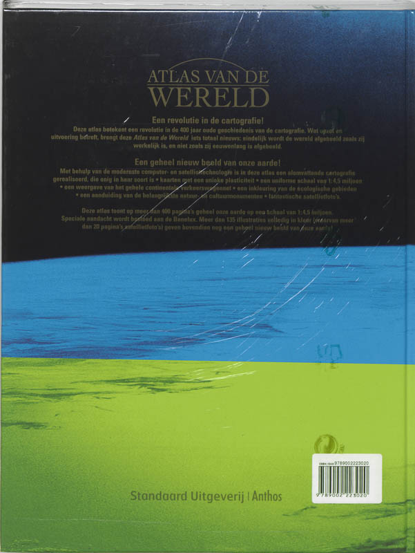 Achterkant van Atlas van de wereld