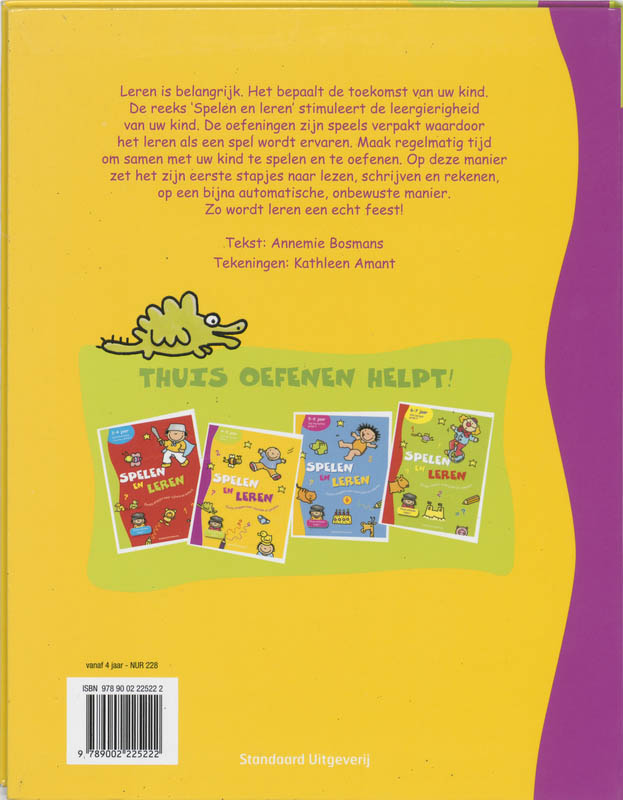 Achterkant van 4-5 jaar 2de kleuterklas groep 1