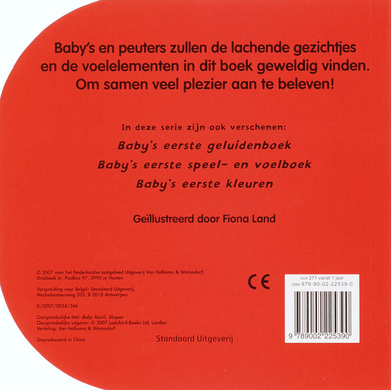 Achterkant van Baby's eerste vormen