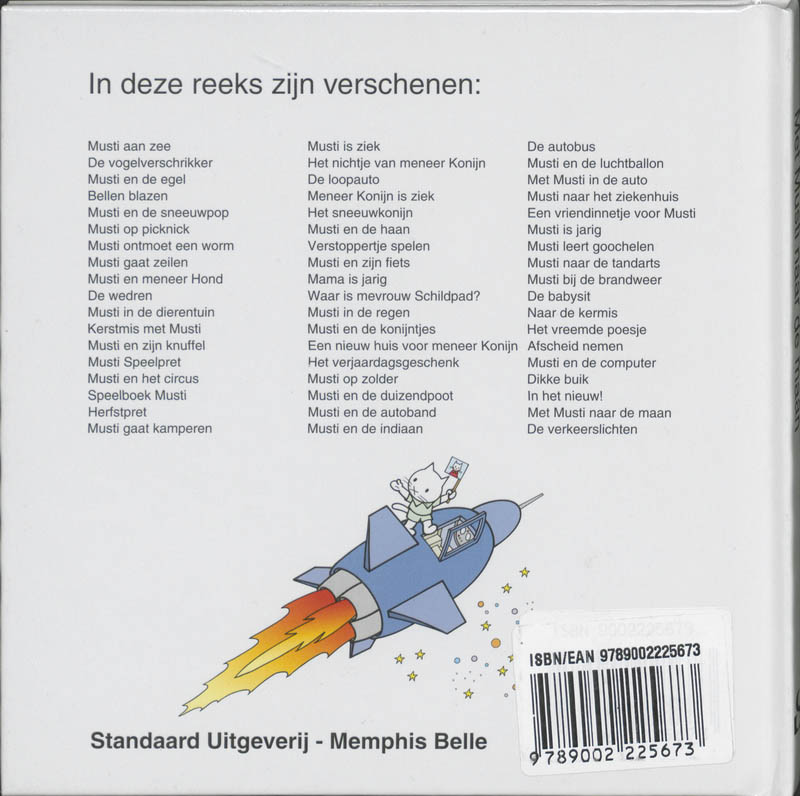Achterkant van Met Musti naar de maan