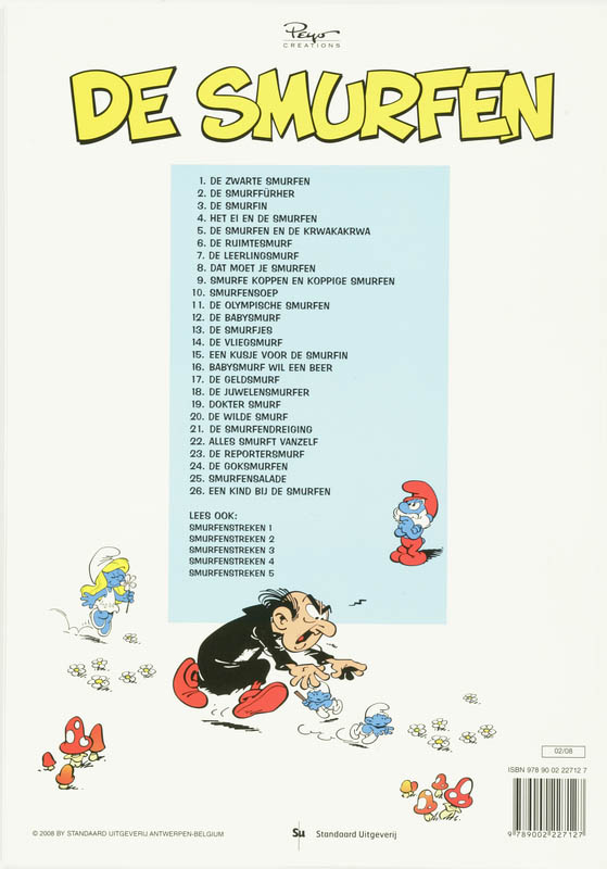 Achterkant van Een kind bij de smurfen