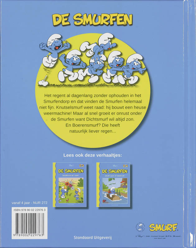 Achterkant van Knutselsmurf smurft het weer