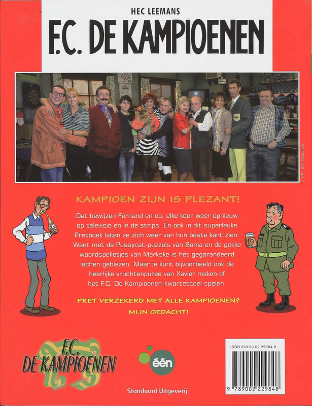 Achterkant van Kampioenen Pretboek