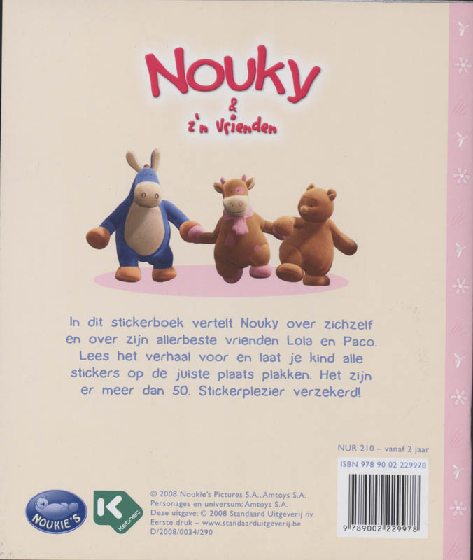 Achterkant van Stickerplezier met Nouky en zijn vrienden