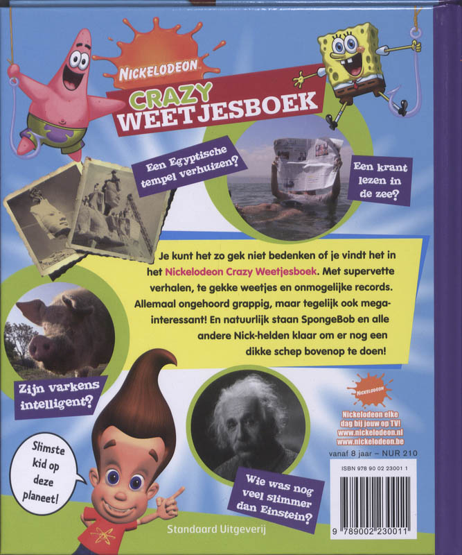 Achterkant van Nickelodeon crazy weetjesboek