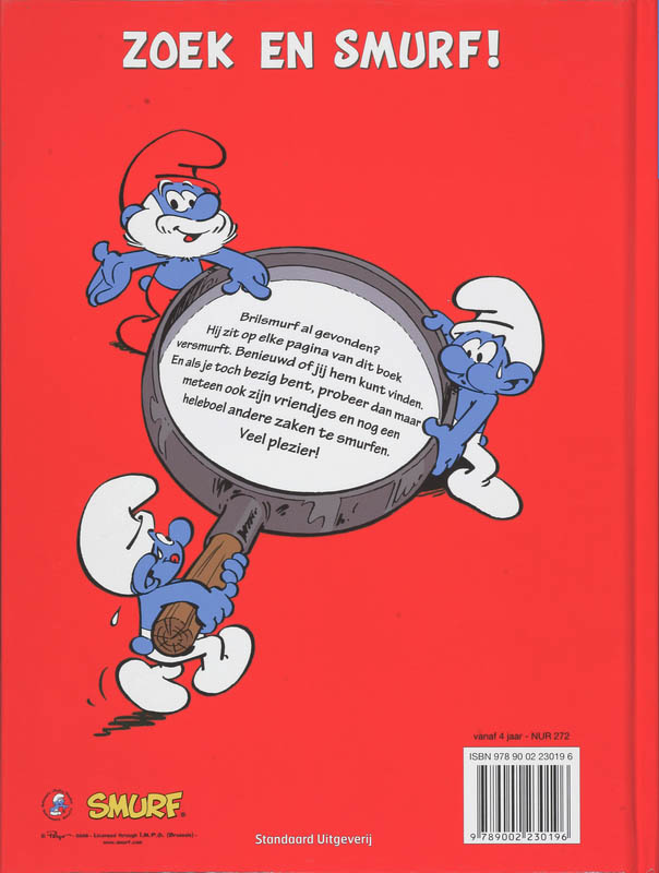 Achterkant van Waar is Brilsmurf?