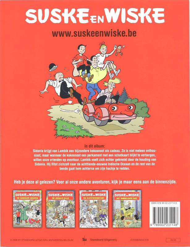 Achterkant van De komieke Coco