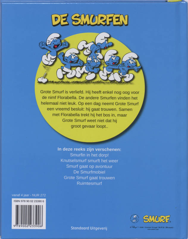 Achterkant van Grote Smurf gaat trouwen
