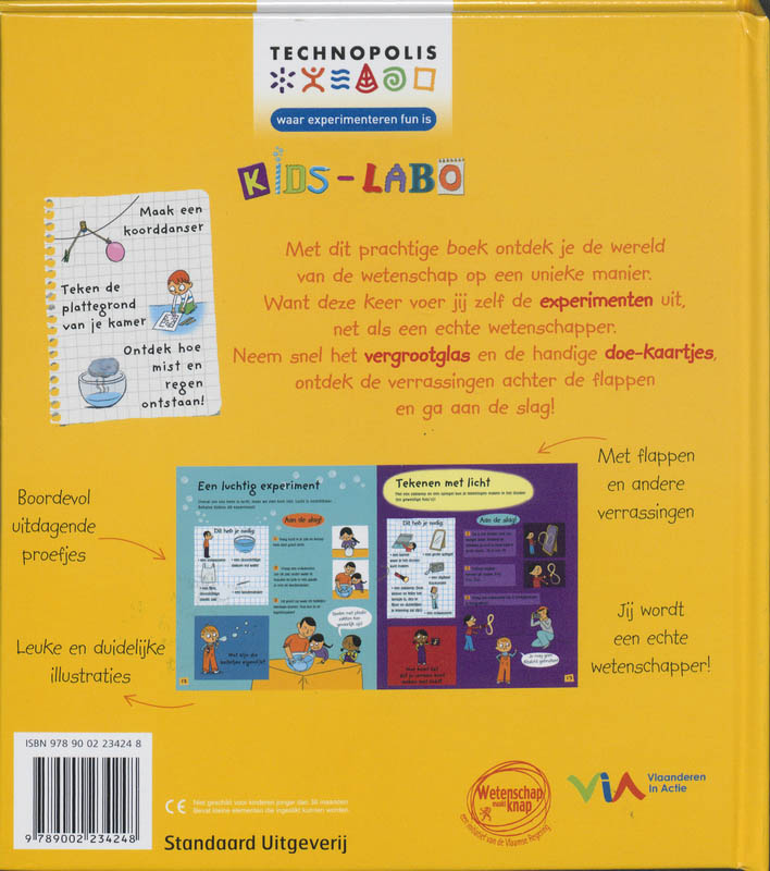 Achterkant van Kids Labo Experimenten!go!go!
