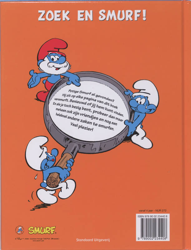 Achterkant van Waar is potige smurf?