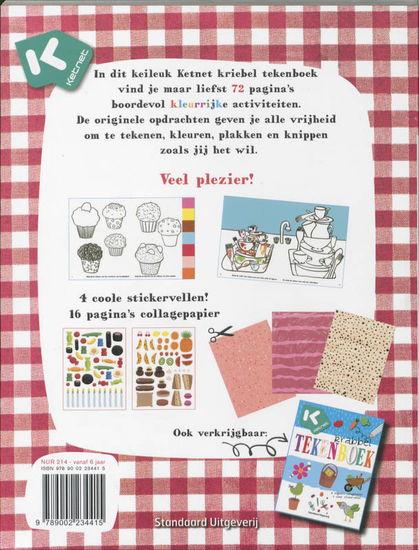 Achterkant van Ketnet Kriebel tekenboek