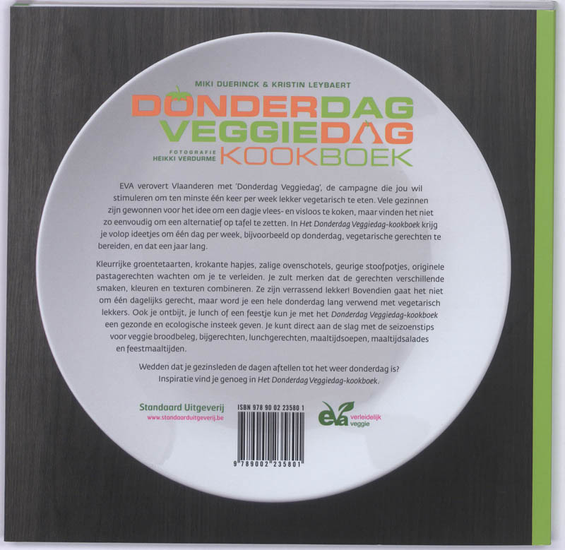 Achterkant van Donderdag Veggiedag