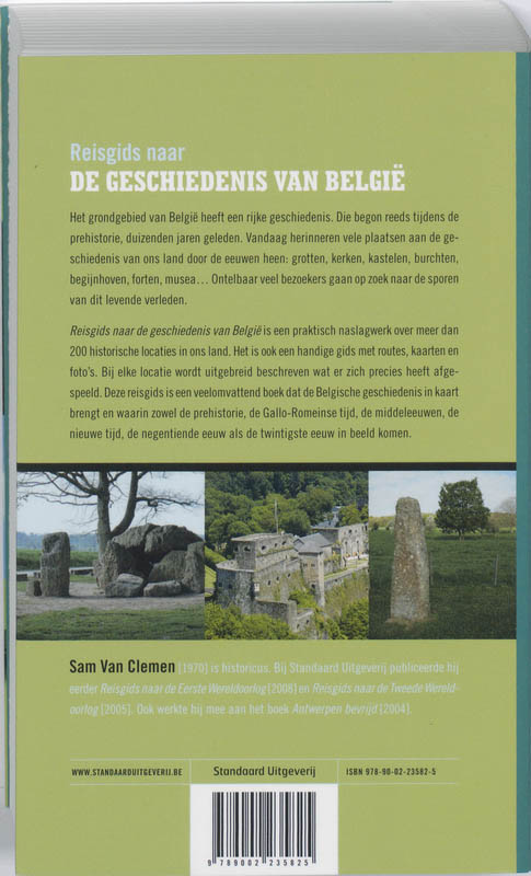 Achterkant van Reisgids naar de geschiedenis van België