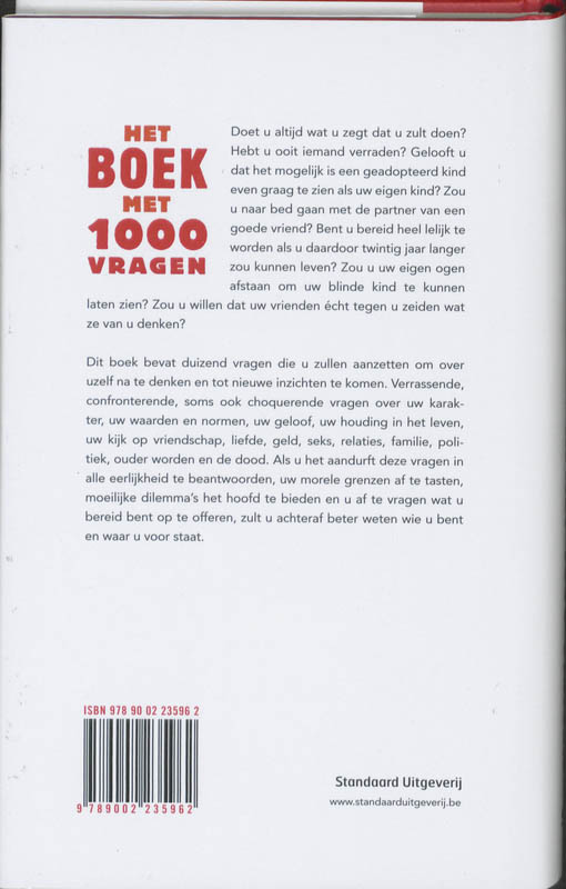 Achterkant van Het boek met 1000 vragen