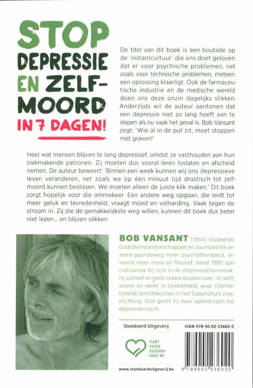 Achterkant van Stop depressie en zelfmoord in 7 dagen!
