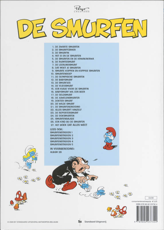 Achterkant van De vliegsmurf