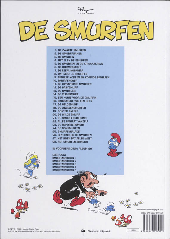 Achterkant van De zwarte Smurfen