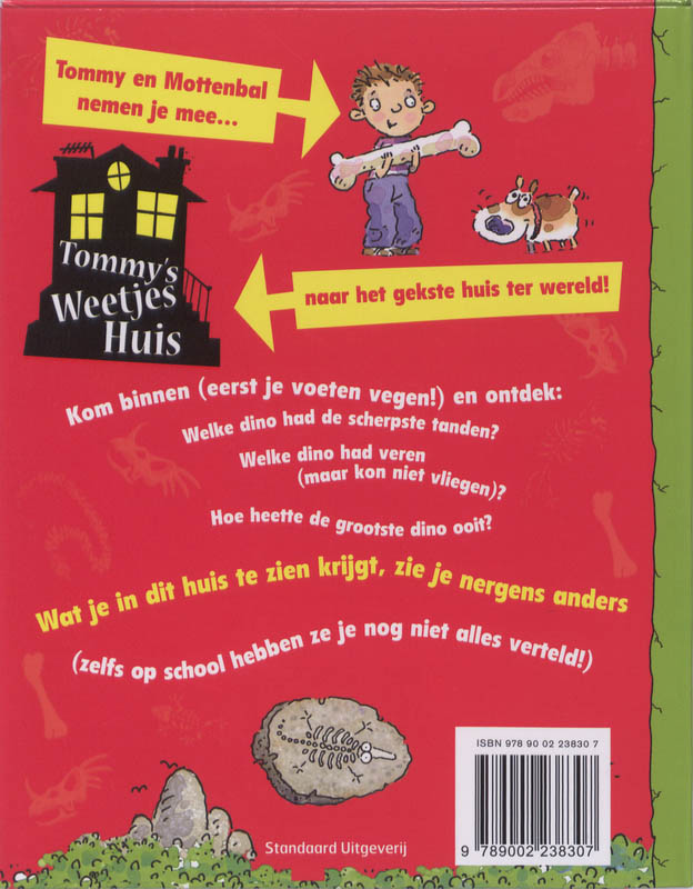 Achterkant van Tommy's weetjeshuis Dino's