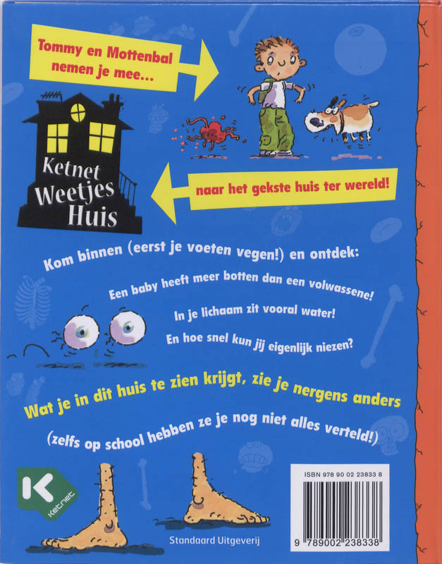Achterkant van Ketnet weetjeshuis Het menselijk lichaam