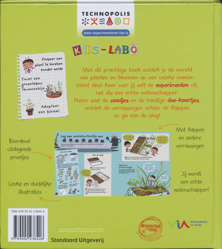 Achterkant van Kids Labo Groene proefjes