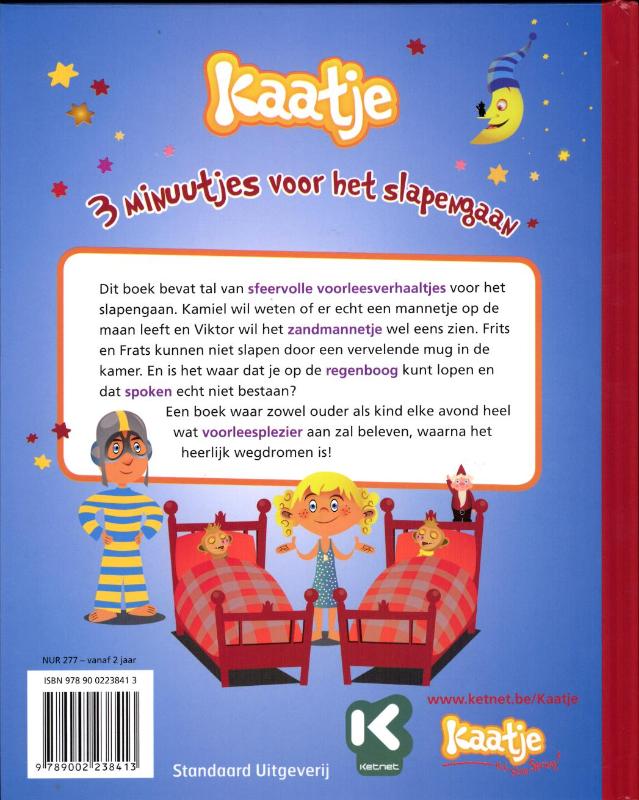 Achterkant van 3 minuutjes voor het slapengaan