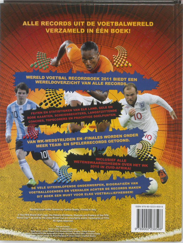 Achterkant van Wereld voetbal recordboek 2011