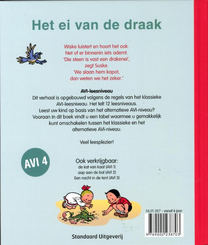Achterkant van Junior Suske en Wiske Het ei van de draak