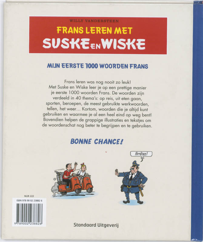 Achterkant van Frans leren met Suske en Wiske