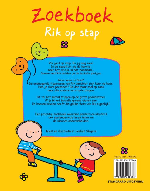 Achterkant van Zoekboek Rik op stap