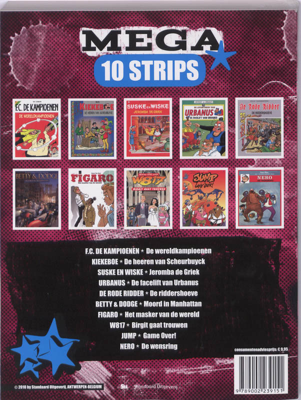 Achterkant van Mega 10 strips