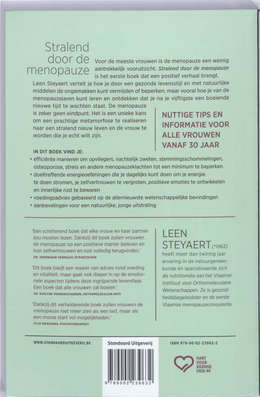 Achterkant van Stralend door de menopauze