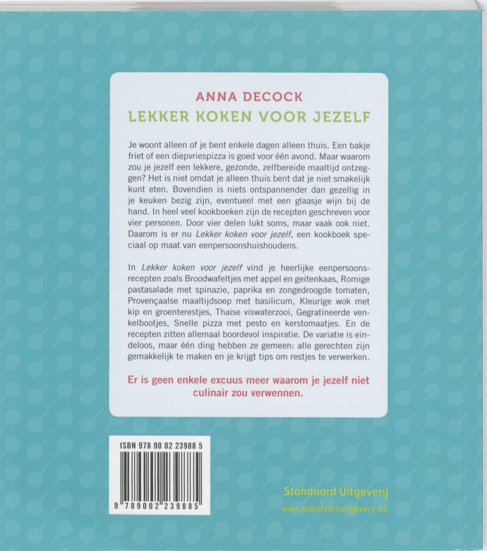 Achterkant van Lekker koken voor jezelf