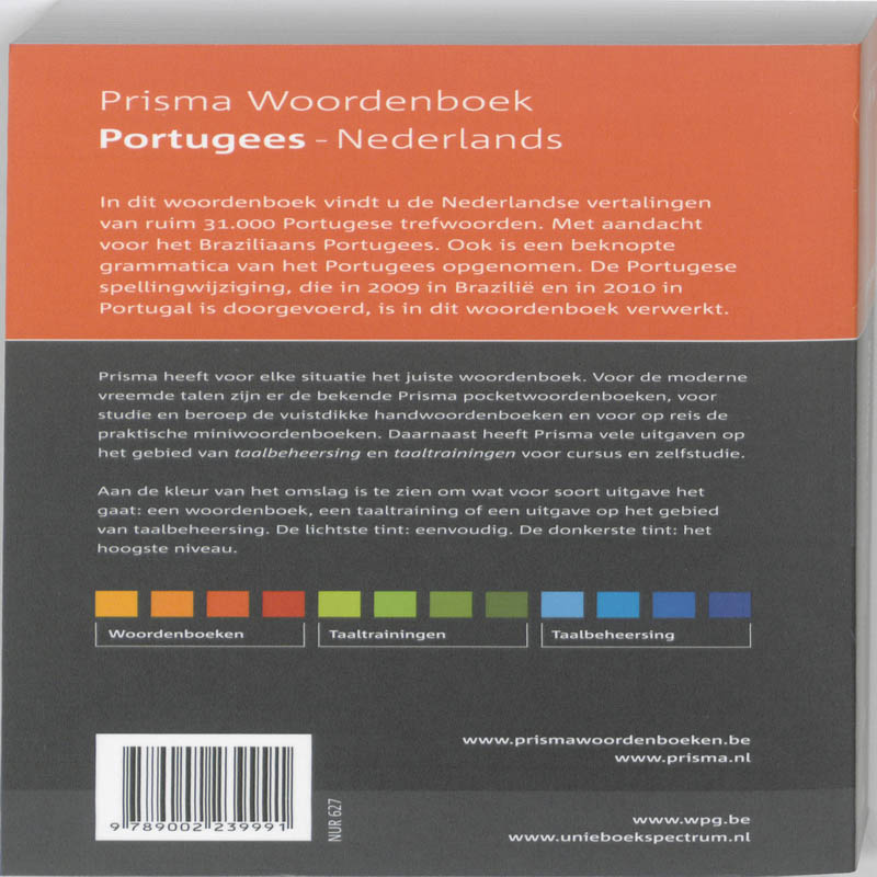 Achterkant van Prisma Portugees-Nederlands
