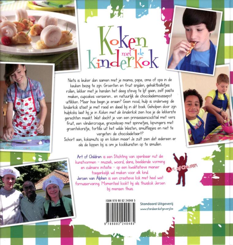 Achterkant van Koken met de kinderkok