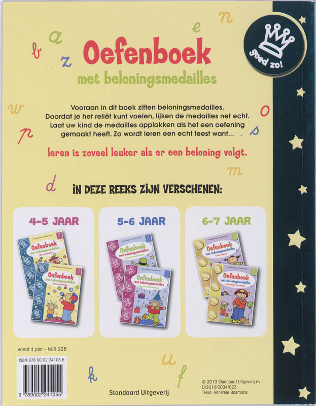 Achterkant van Oefenboek met beloningsmedailles