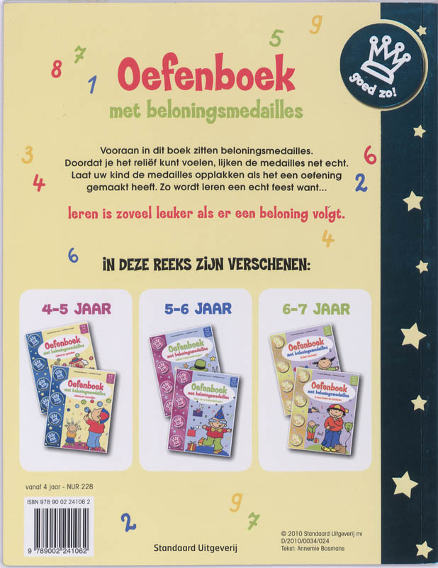 Achterkant van Oefenboek met beloningsmedailles