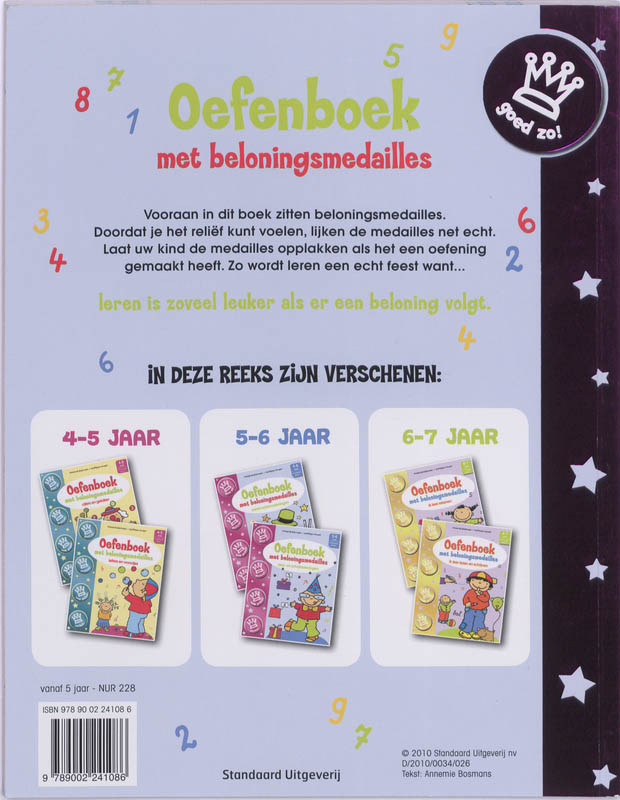 Achterkant van Oefenboek met beloningsmedailles