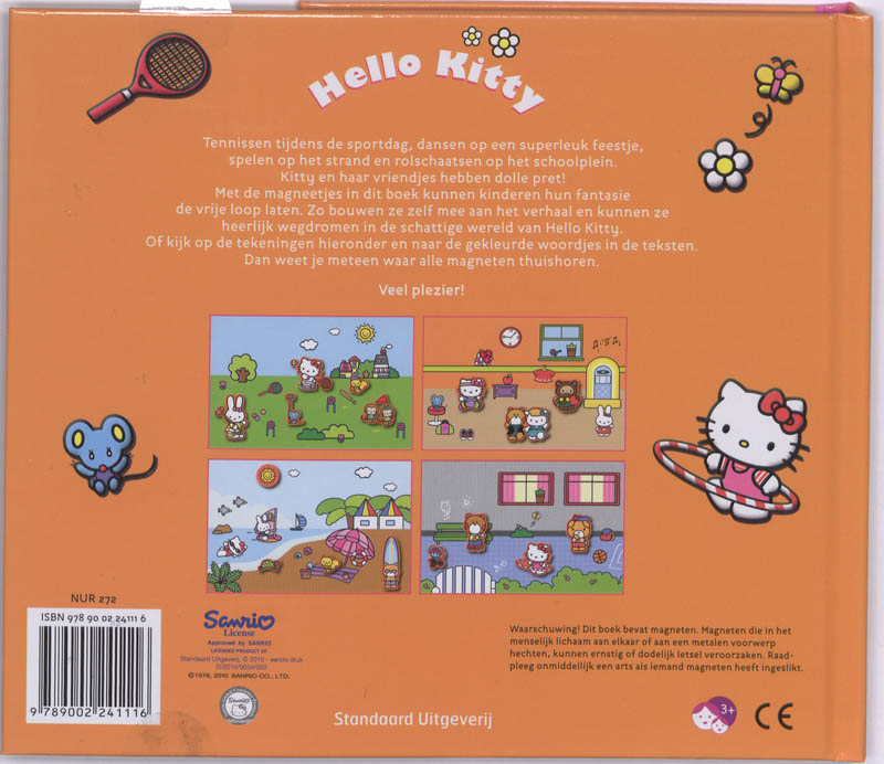 Achterkant van Hello Kitty Speelpret magneetboekje