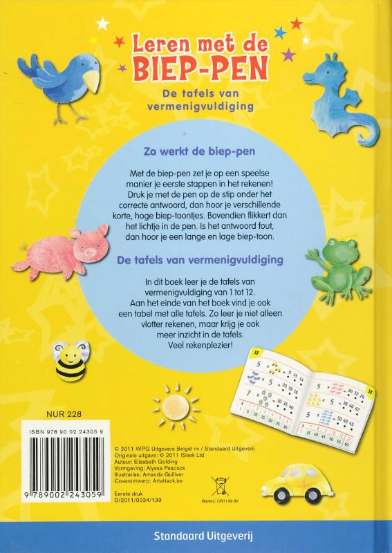Achterkant van De tafels van vermenigvuldiging