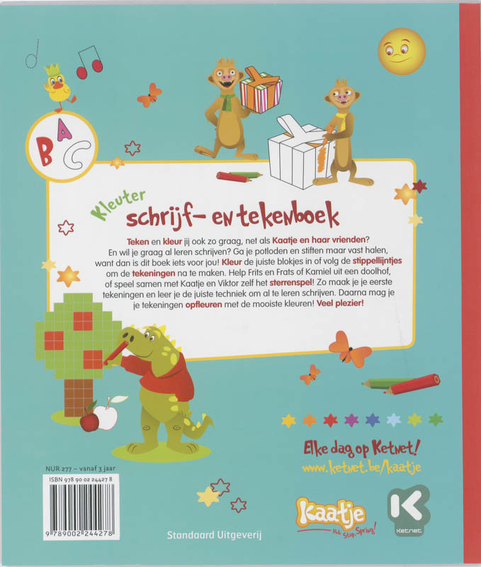 Achterkant van Kaatje Kleuter schrijf- en tekenboek