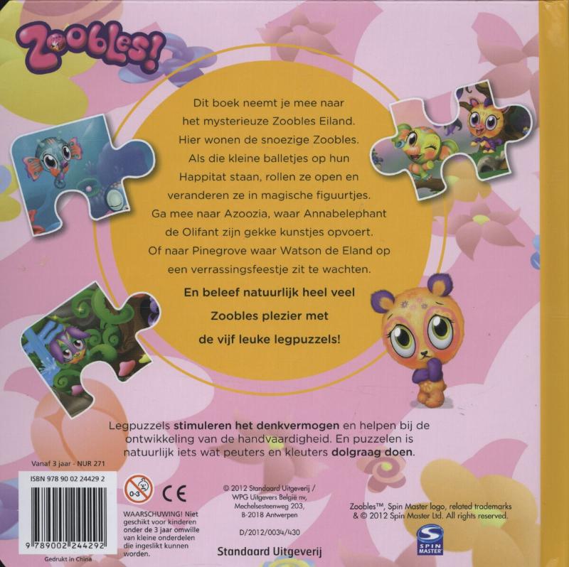 Achterkant van Zoobles puzzelplezier