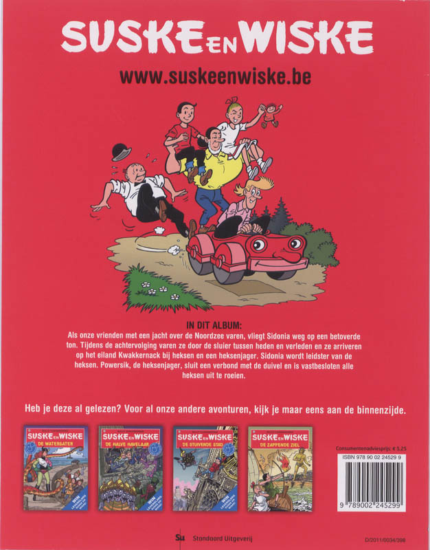 Achterkant van Suske en Wiske De hippe heksen