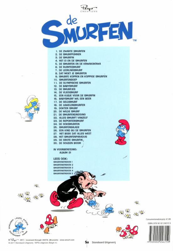 Achterkant van De Babysmurf