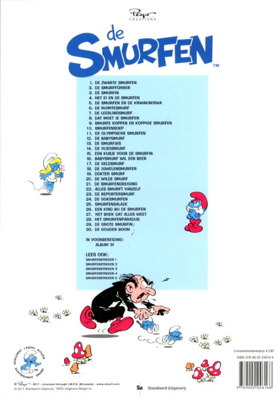 Achterkant van De smurfjes