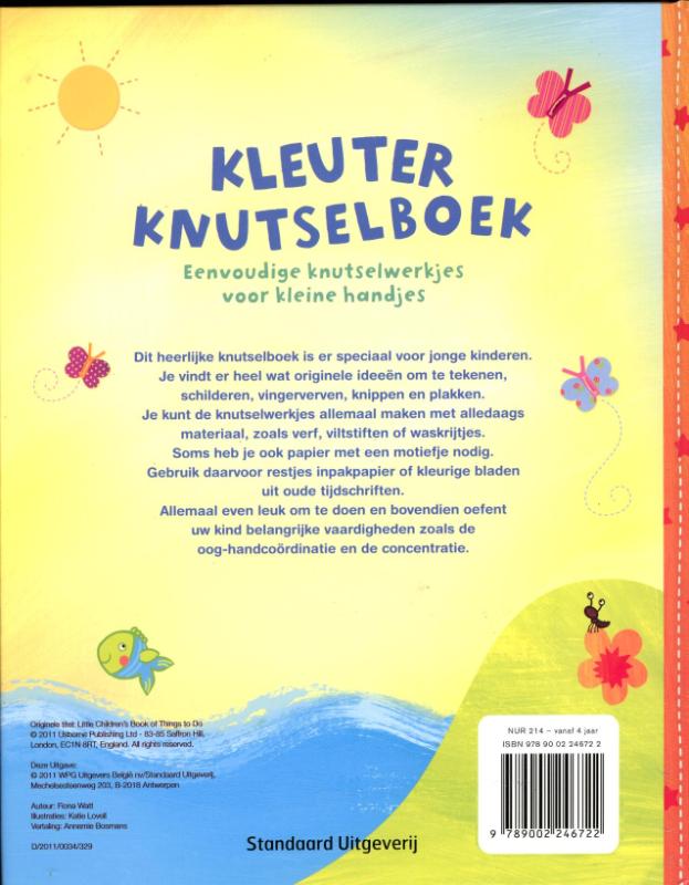 Achterkant van Kleuter knutselboek