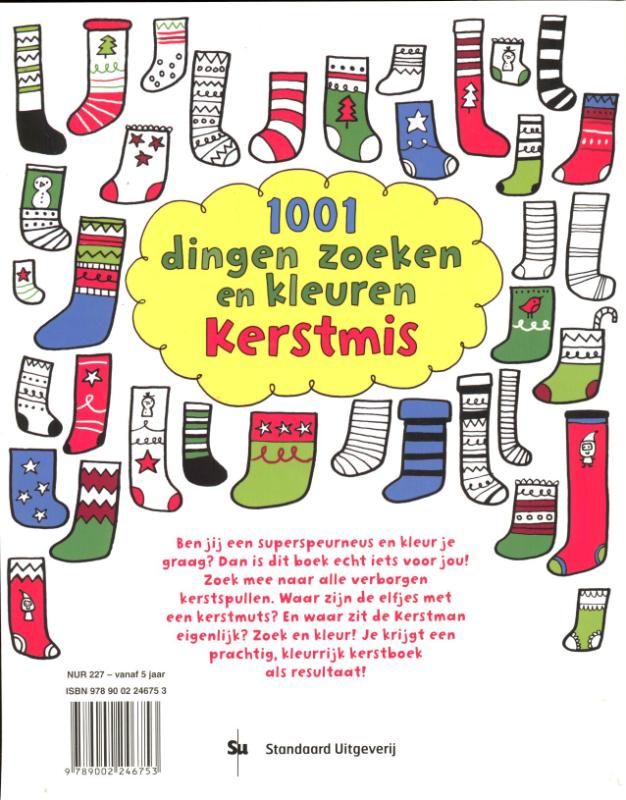 Achterkant van 1001 dingen zoeken en kleuren Kerstmis