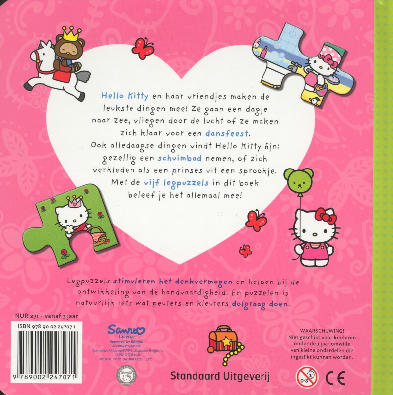 Achterkant van Hello Kitty puzzelpret