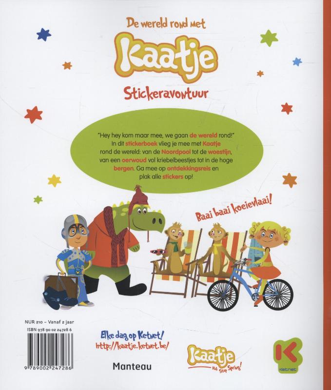 Achterkant van De wereld rond met Kaatje stickerboek