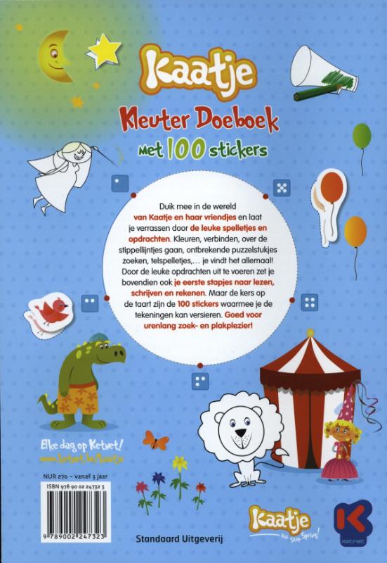 Achterkant van Kleuter doeboek met 100 stickers